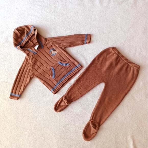 Vintage 1990s Baby Boy Knit Set of sweater and pants - Picture 1 of 9